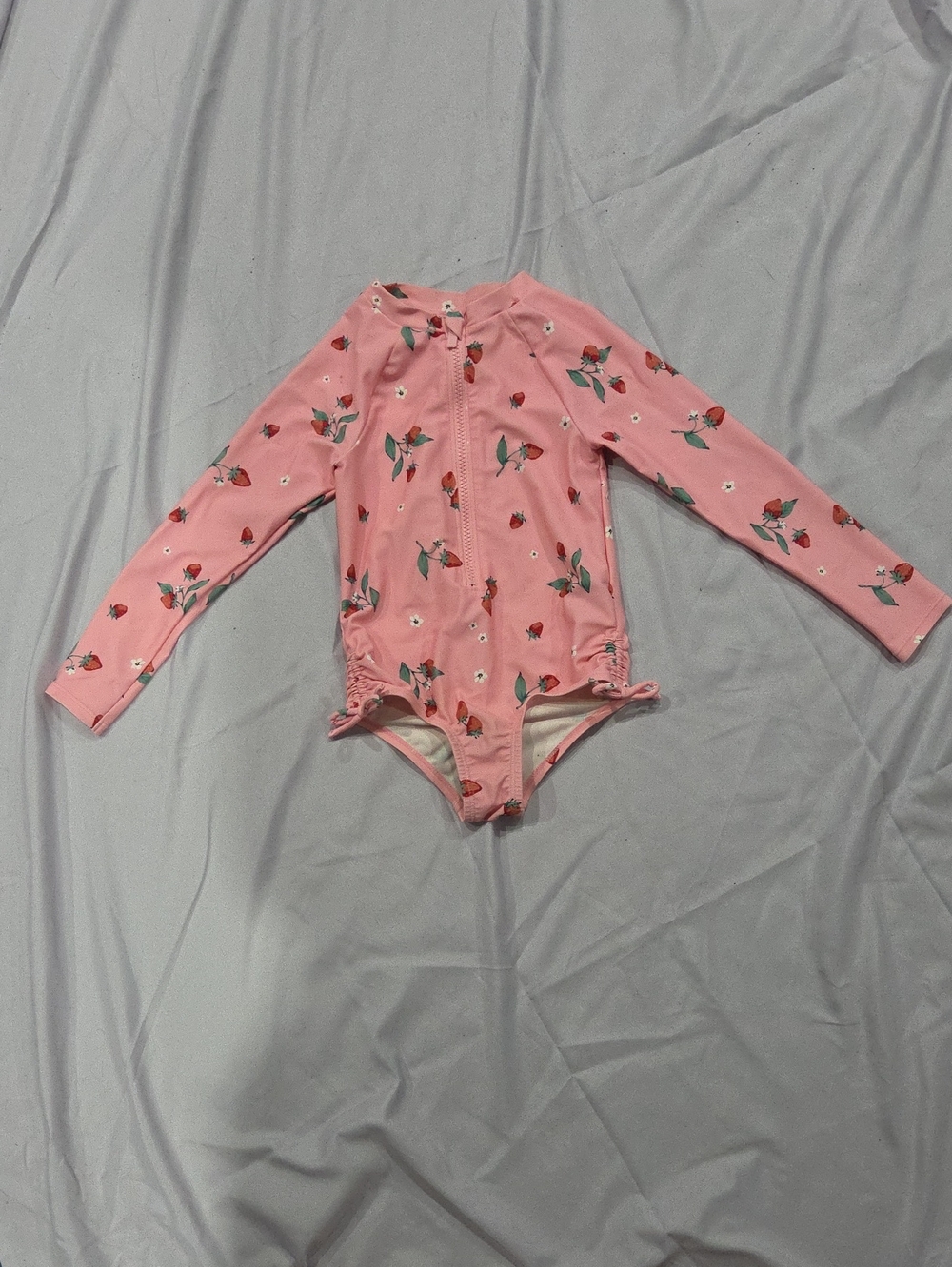 Old Navy Long Sleeve Strawberry Swimsuit, Size 5T
